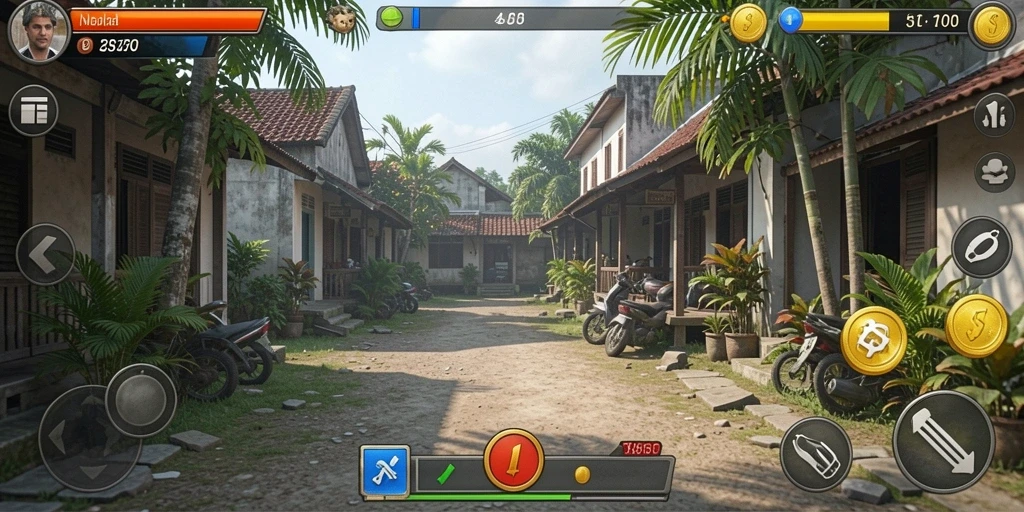 Screenshot menampilkan tampilan level pertama yang menawan.